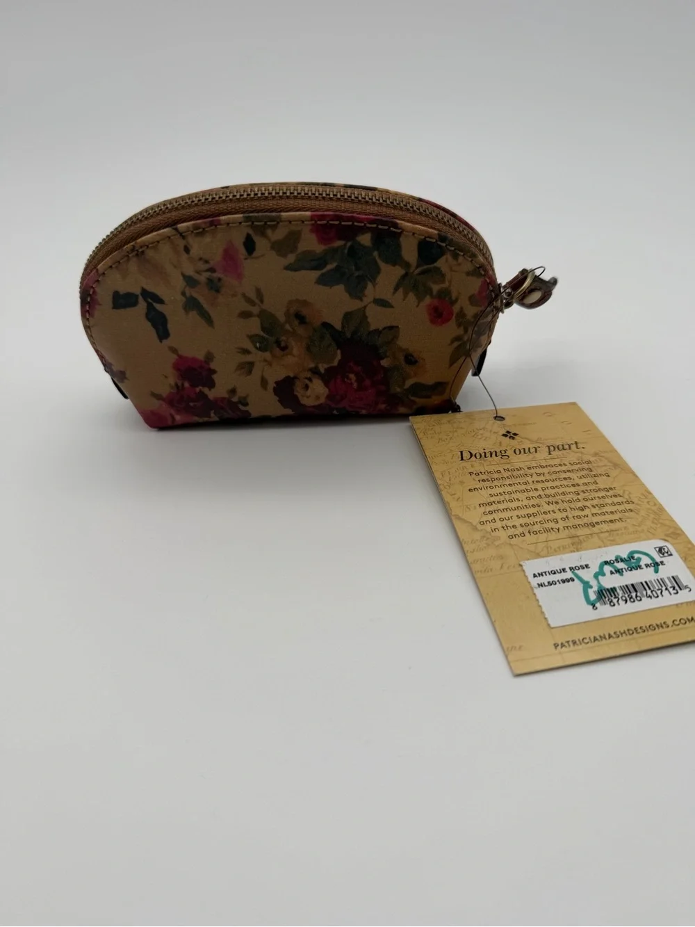 Patina floral zip